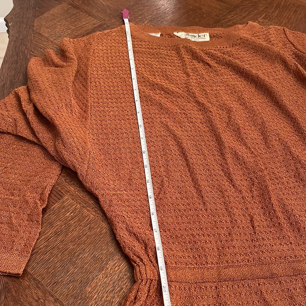 Outlander Vintage Dress Thin Knit Long Sleeve Made in Italy Medium Pumpkin Fall - Picture 12 of 15